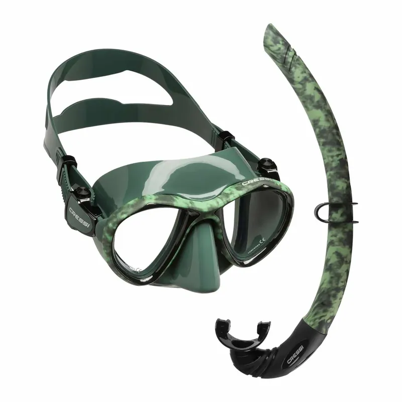 Snorkeling Kit Metis and Corsica Hunter Camo-Green Cressi XDM103098 Nur Heute