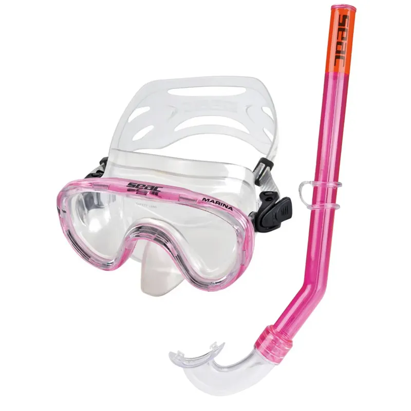 Snorkeling Set Marina Slt Z Piccolo Clear-Pink Seac 9468P Finale Aktion