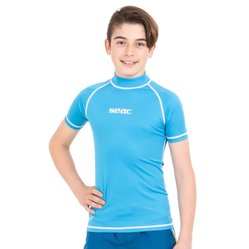 Rash Guard T-Sun Short Kids Boy Light-Blue 11 Years Seac 155-20-11 Kracherpreis