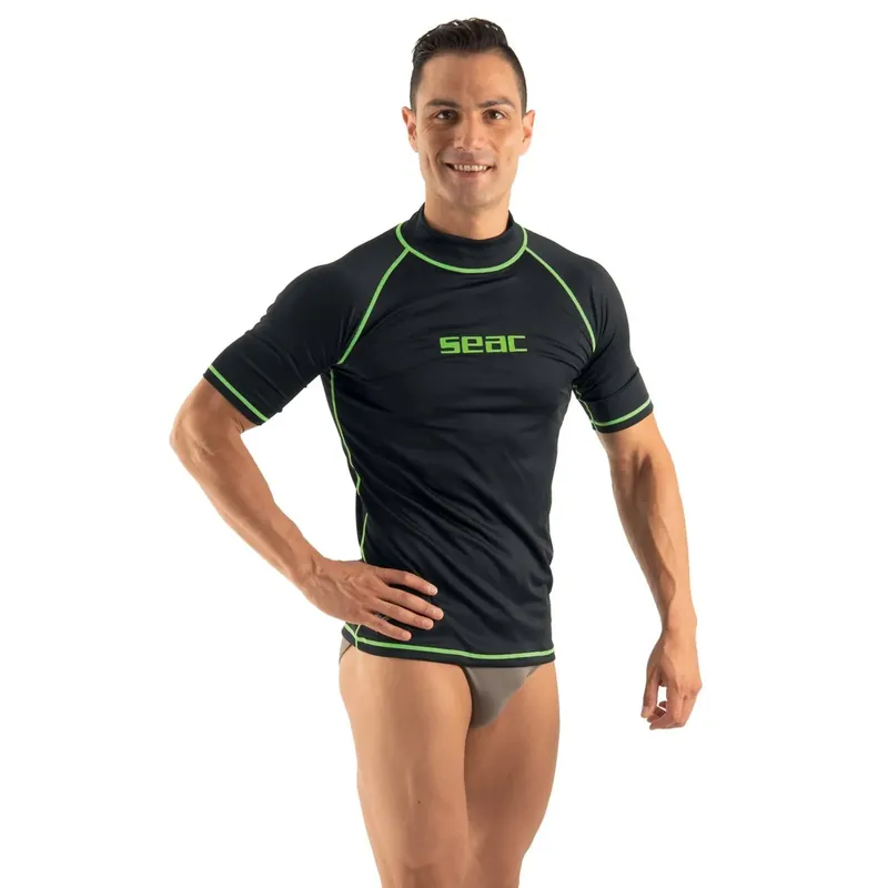 Nur Heute Rash Guard T-Sun Short Man Black M Seac 155-17-M