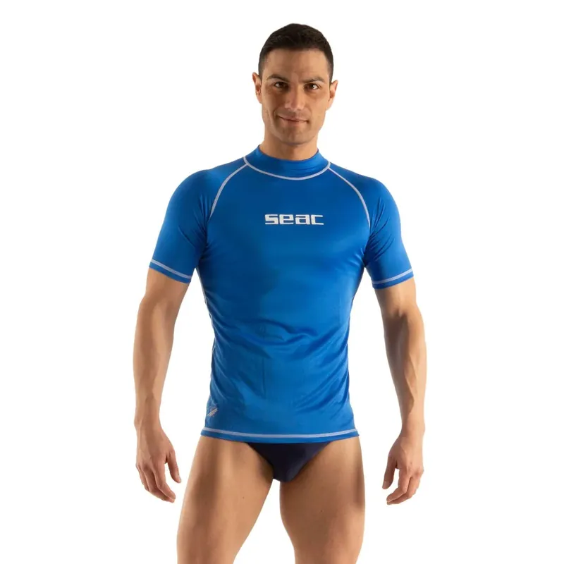 Preisknaller Rash Guard T-Sun Short Man Blue L Seac 155-27-L