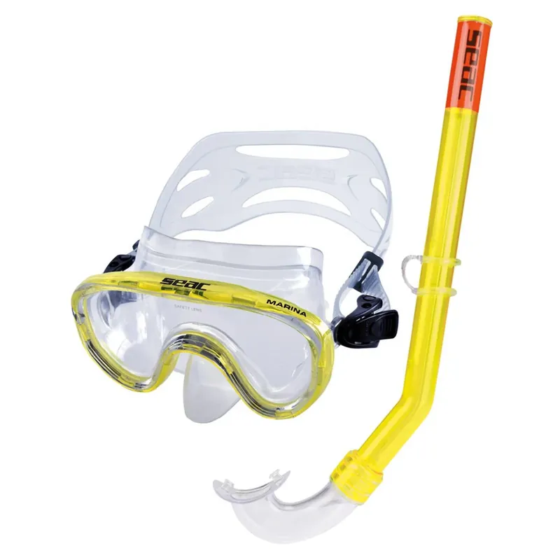 Snorkeling Set Marina Slt Z Piccolo Clear-Yellow Seac 9468Y Aktuell