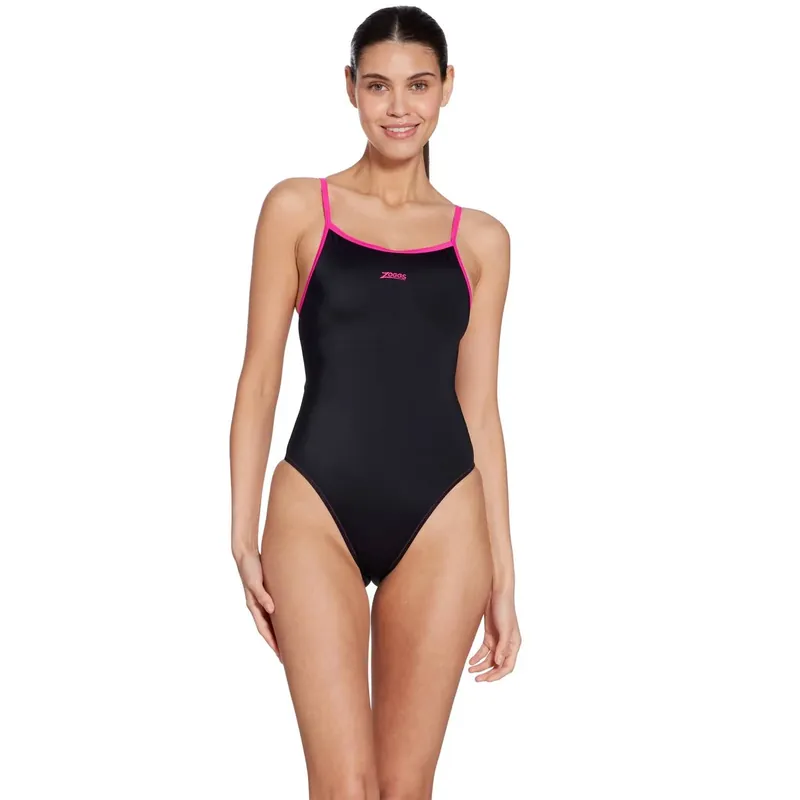 Letzte Chance One Piece Swimsuit Kona Triback Black-Magenta Size 28-XXXS Zoggs 462582BKMG28