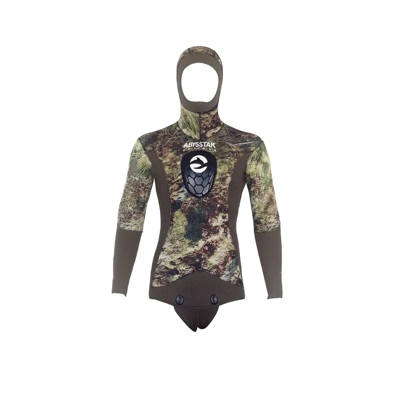 Spearfishing Wetsuit Jacket Grouper Evo Man 7mm Camo-Green M Abysstar 69201 Expressversand