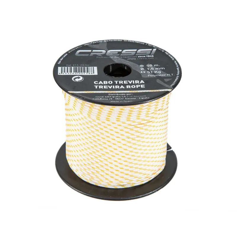 Aktuell Speargun Line Trevira Diameter 1,5mm White 50m Cressi EFA354702