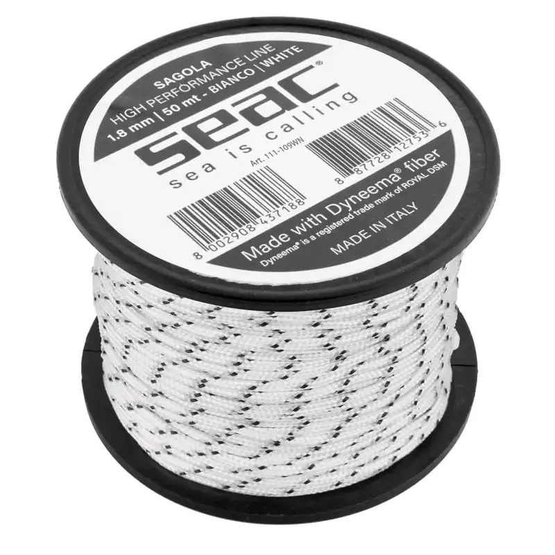Sichere Zahlung Core Dyneema Black-White 50m 1,8mm Seac 111-109WN