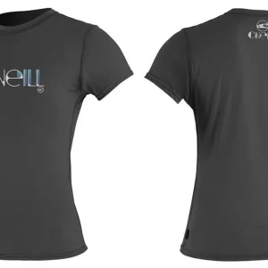 O‘Neill Damen Rash Tee Skins S/S Sonnenschutz Lycrashirt Black - Größe (40-42) L Wassersporteuropa Schneller Versand