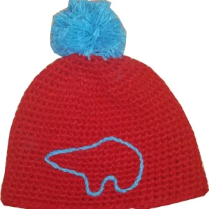 Eisbär Mütze Jay Pompon rot/blau mit Pommel WSE-17805 Markenware