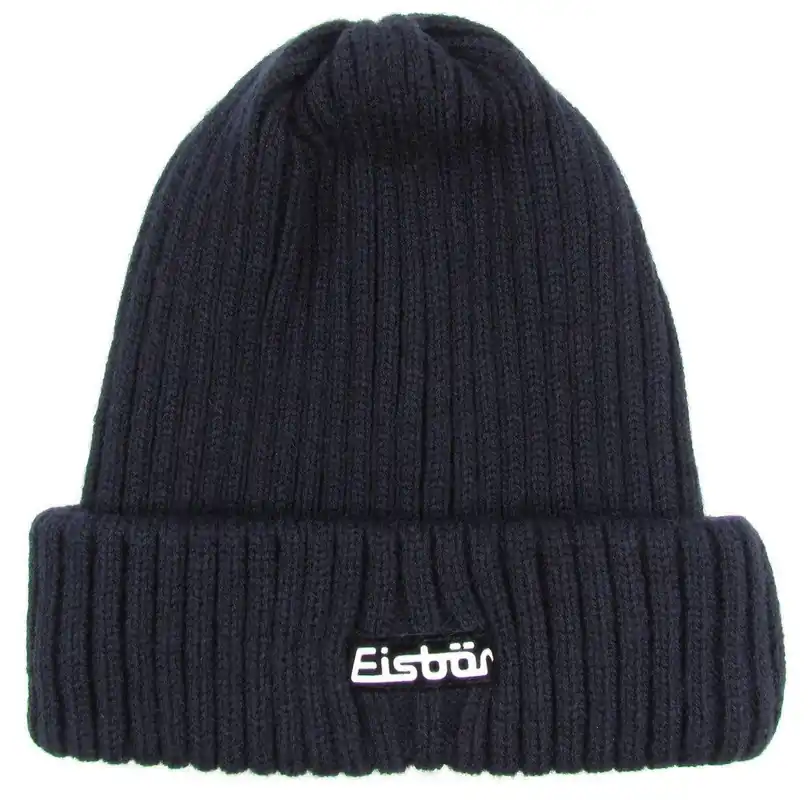 Günstig Eisbär Wintermütze Mütze Unisex Ripp Umschlagsmütze Schwarz WSE-17689