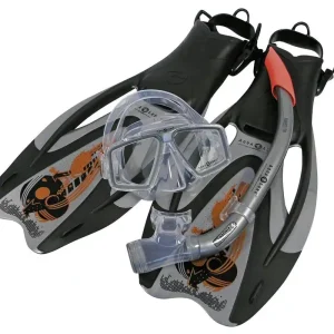 Wochenendangebot Aqua Lung Pro ADJ Flossenset Schnorchelset Tauchset Maske Schnorchel Flossen - Groesse 36-40 Wassersporteuropa