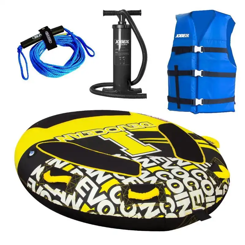 Beliebt DEVOCEAN Jobe Breeze/Coin 1 Persoen Tube Scheibe Towable Decktube Package - Groesse CoinLeinePumpe Wassersporteuropa