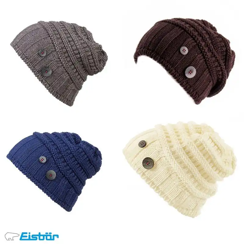 Bestseller Eisbär Mütze Cullen Beanie braun blau weiss grau - Farbe weiss Weiß WSE-17855
