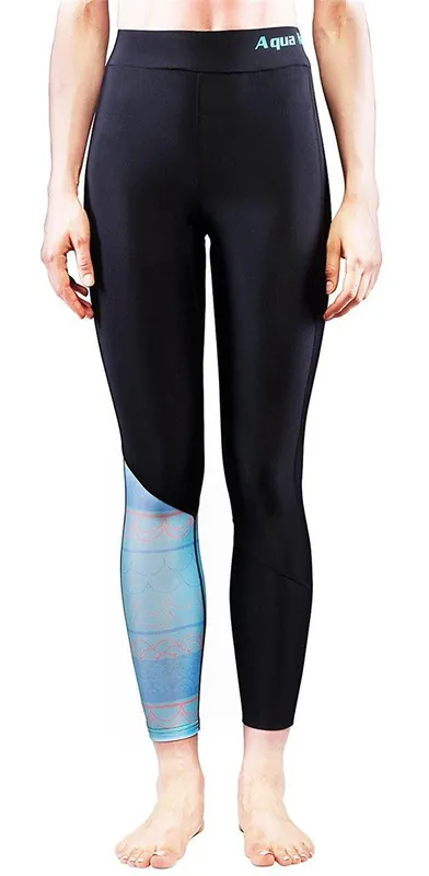 Top-Angebot Aqua Marina ILLUSION Damen Rash Guard Legging Hose surfen sup blue - Groesse S (36) Wassersporteuropa