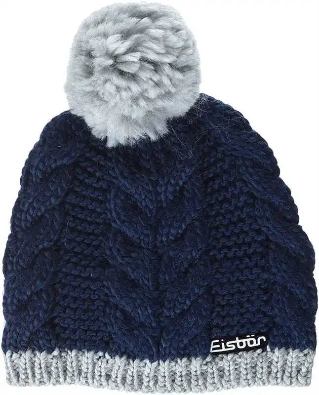 Eisbär Mütze Damen Mütze Kiana Bommel dunkelblau/grau WSE-36632 Highlight