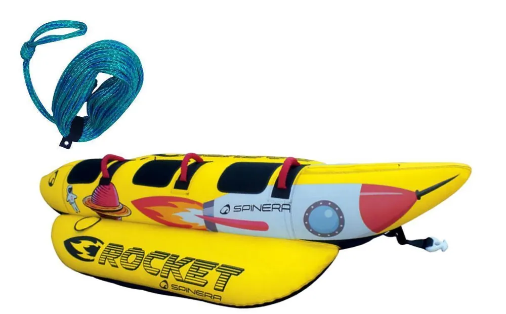 Geprüft SPINERA ROCKET 3 Personen Banane Funtube Package red - Variante ROCKET3+Leine Wassersporteuropa