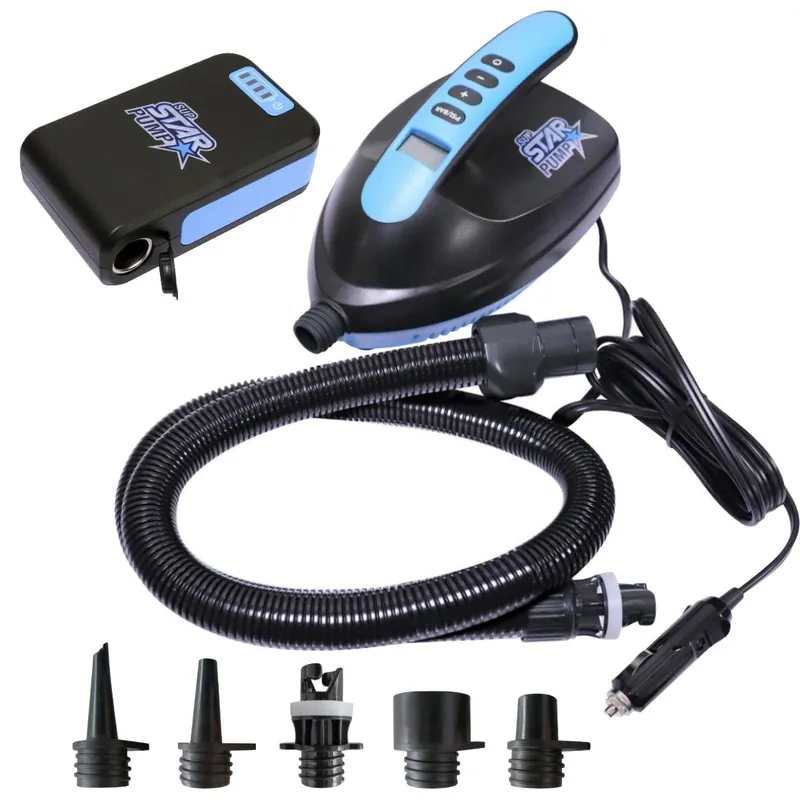 Abverkauf STAR PUMP 7 SUP Pump 12V Super Electric Pump E-Pumpe mit Akku Powerbank Wassersporteuropa