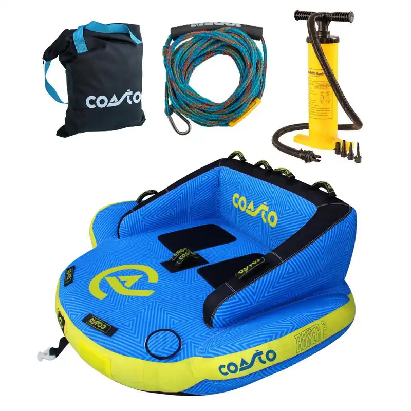 Sale COASTO BOXER 2 Personen Towable Tube Boot Tubes inkl. Funtube Leine & Pumpe Wassersporteuropa