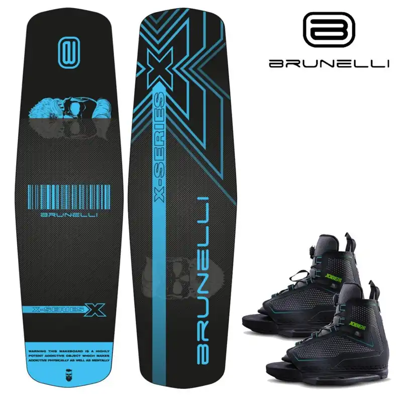 BRUNELLI Wood Flex Pro Cablepark Wakeboard SET 136cm Jobe Maze Bindung Grindbase Wassersporteuropa Neue Kollektion