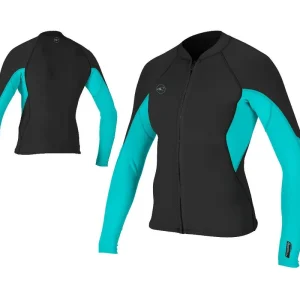 Jetzt Kaufen O‘Neill Wms Reactor-2 1.5mm Front Zip Jacket Segeln SUP Kitten Surfen light aqua - Groesse 12 Wassersporteuropa