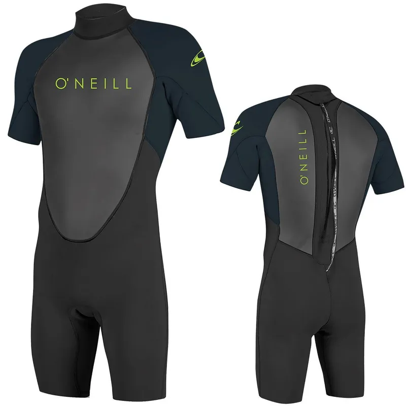 Schnäppchen O‘NEILL YOUTH REACTOR-2 2mm Back Zip Kinder Shorty Neoprenanzug Wetsuit Slate - Groesse 10 (141-147) Wassersporteuropa