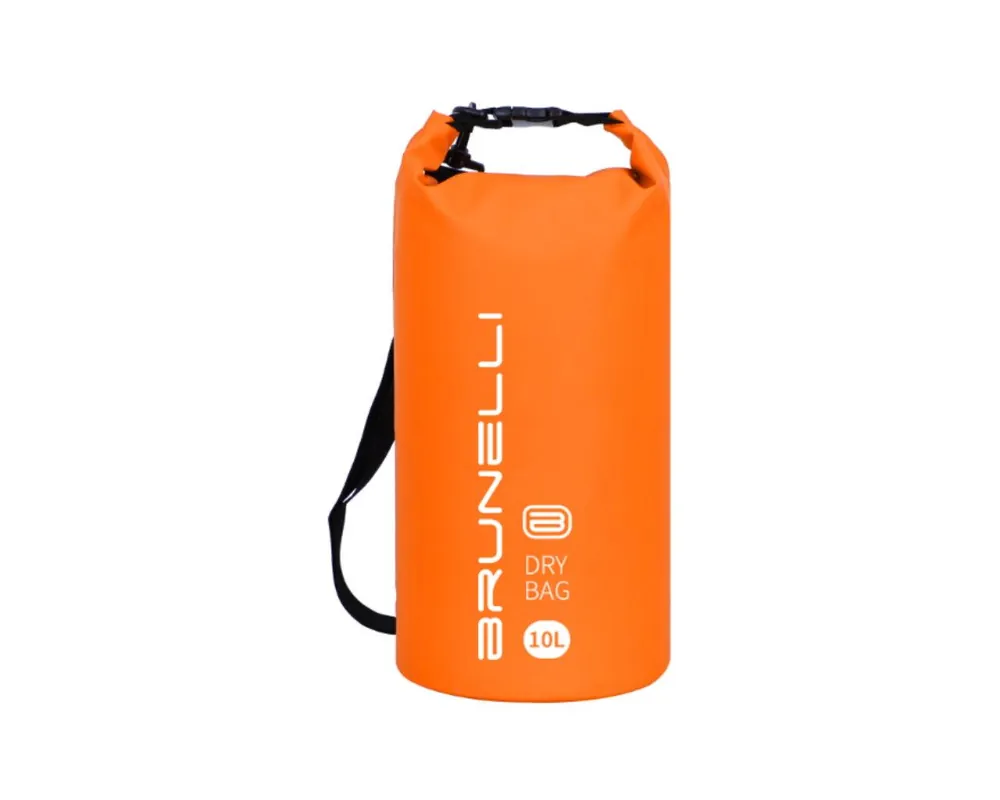 BRUNELLI 10L Dry Bag Wasserdichter Seesack Rucksack Packsack Trockensack mit Tragegurt orange Wassersporteuropa Geprüft
