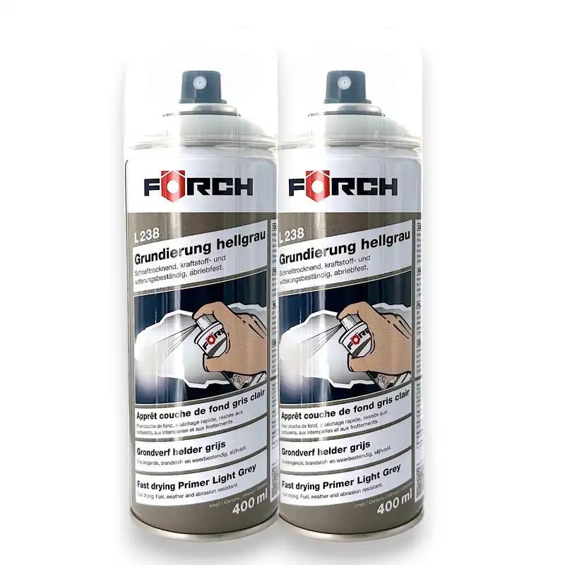 Neu 2x Förch Grundierung L238 hellgrau Grundierfiller Filler Füller Spray 400ml Wassersporteuropa