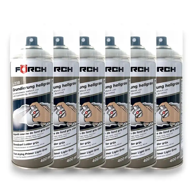 Versand Am Gleichen Tag 6x Förch Grundierung L238 hellgrau Grundierfiller Filler Füller Spray 400ml Wassersporteuropa
