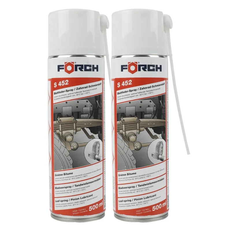 Super-Preis 2x Förch Blattfeder Spray S452 Zahnrad Schmierstoff Ketten Draht- Seilfett 500ml Wassersporteuropa