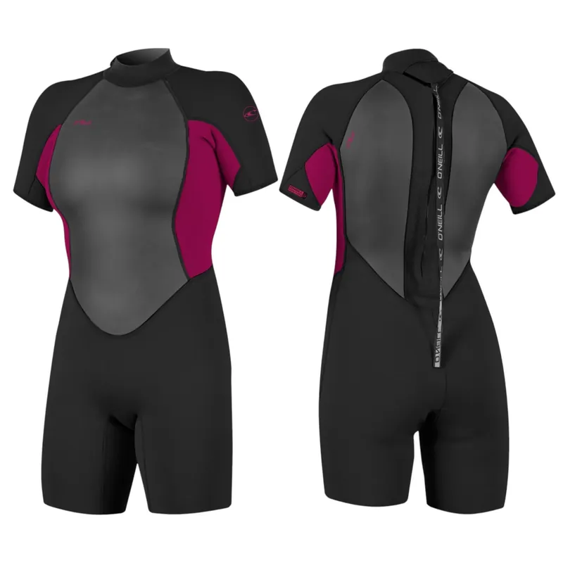 O‘NEILL WMS REACTOR-2 Neoprenanzug 2mm Damen Shorty Wetsuit Backzip punkpink - Größe 12 Wassersporteuropa Schneller Versand
