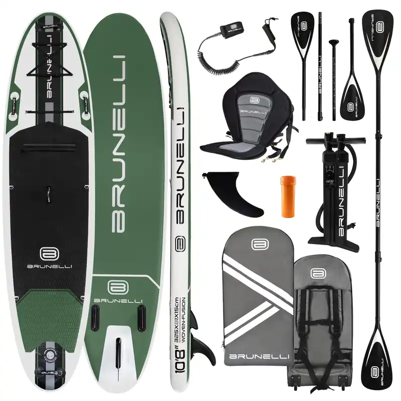 BRUNELLI 10.8 Woven X Fusion Double Layer SUP Board Stand Up Paddle Set 325cm - Farbe Gruen Wassersporteuropa Sale