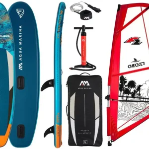 AQUA MARINA BLADE 10‘6 Windsurf Board SUP mit Checker 4,5qm Segel Surf Rigg Wassersporteuropa Markenprodukt