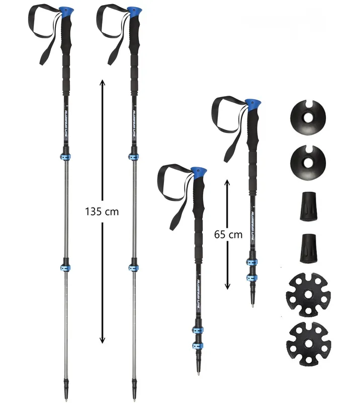 Garantierte Lieferung SKINSTAR T1 Tourenstock Trekkingstöcke Skistock Skitourenstock Skistöcke Wandern Ski Pole - Farbe BLACK/BLUE black/blue WSE-61377