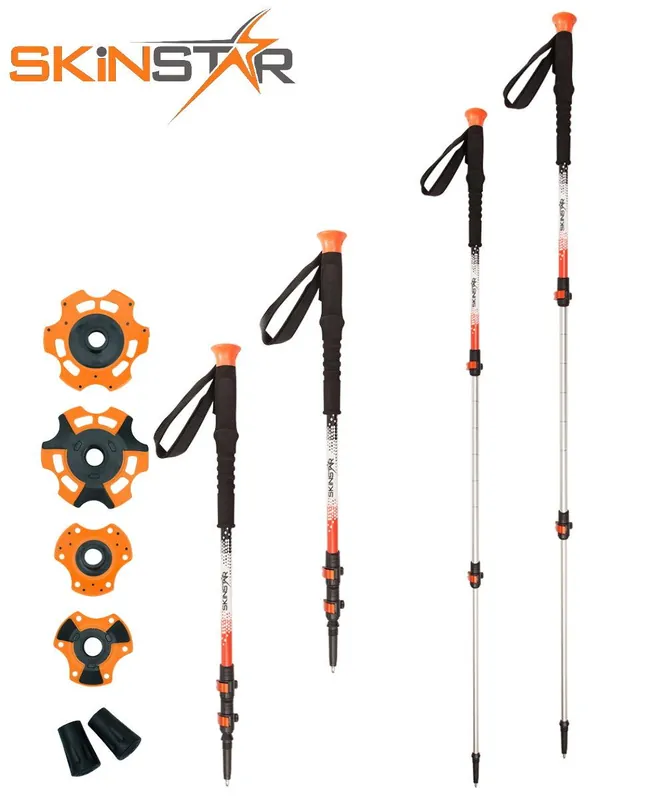 SkinStar T1 Tourenstock, Wanderstock, Trekkingstock, Skistock, Skitourenstock - Länge SKINSTAR T1 orange SKINSTAR T1 orange WSE-36830-OR Preisreduziert