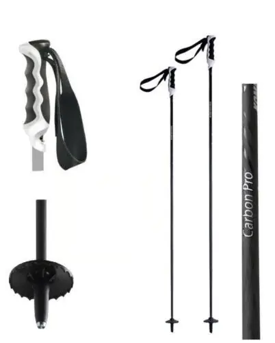 Komperdell Alpin Skistock Carbon Black CARBON SKISTÖCKE Duplo-Griff Pole - Groesse 115 cm 115 cm 14623613-115 Aktuell