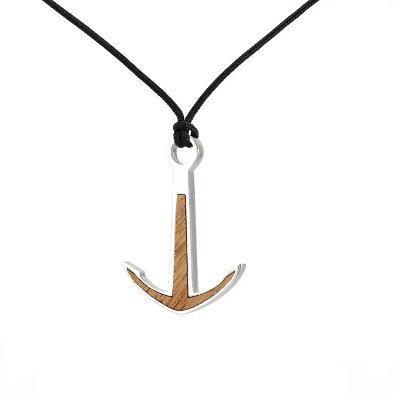 Markenprodukt Silver+Surf Silber Schmuck BootAnker Wood Halsband
