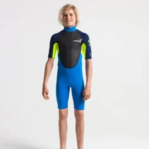 C-Skins ELEMENT Junior Steamer 2,5mm Shorty Neoprenanzug Blue Yellow 8 Jahre/ M Angebot