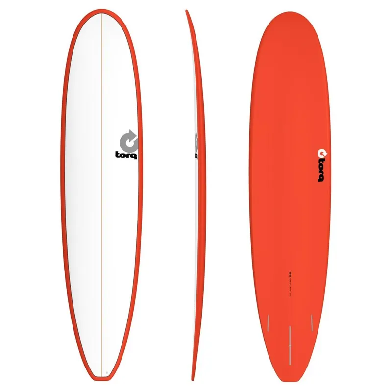 Surfboard TORQ Epoxy TET 8.6 Longboard White Red Preisknaller