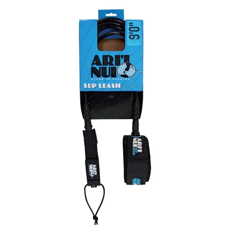 ARIINUI SUP straight Knie Leash 9.0 Schwarz Echt