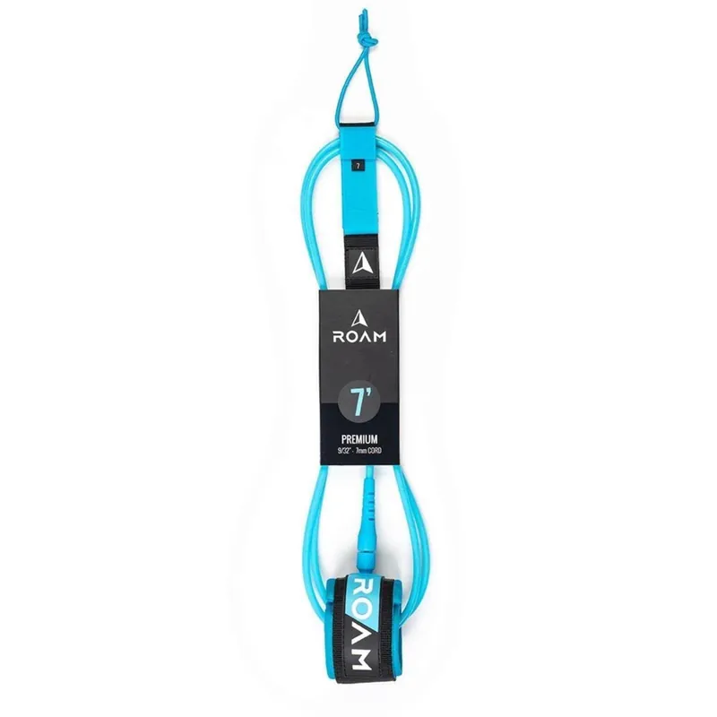 ROAM Surfboard Leash Premium 7.0 215cm 7mm Blau Ausverkauf