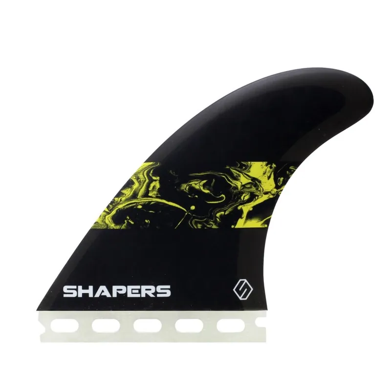 Shapers Fins Medium-Large CoreLite Tri-Fin Set Black/Yellow Markenware