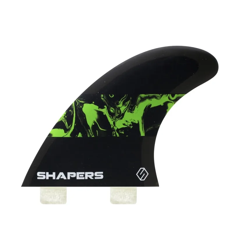 Shapers Fins Small CoreLite Tri-Fin Set Black/Green Neuheit