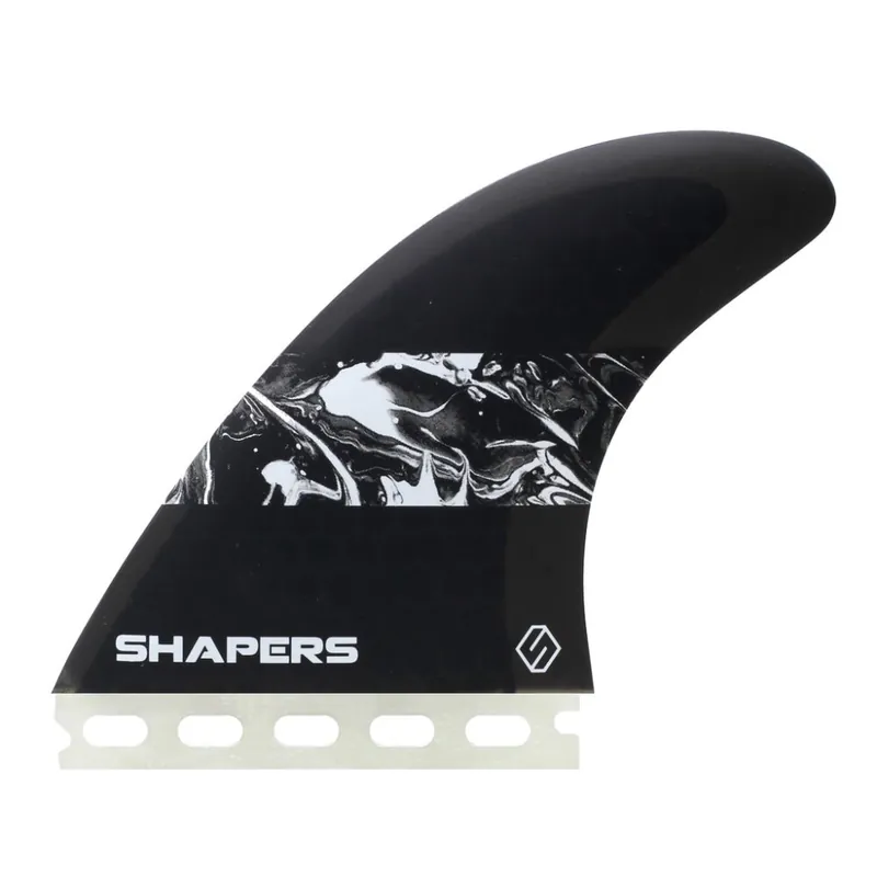 Shapers Fins Large CoreLite Tri-Fin Set Black/White Letzte Chance