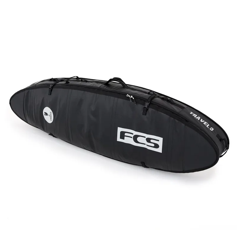 Schnäppchen FCS Boardbag Travel 3 All Purpose Black/Grey Surfboard Cover