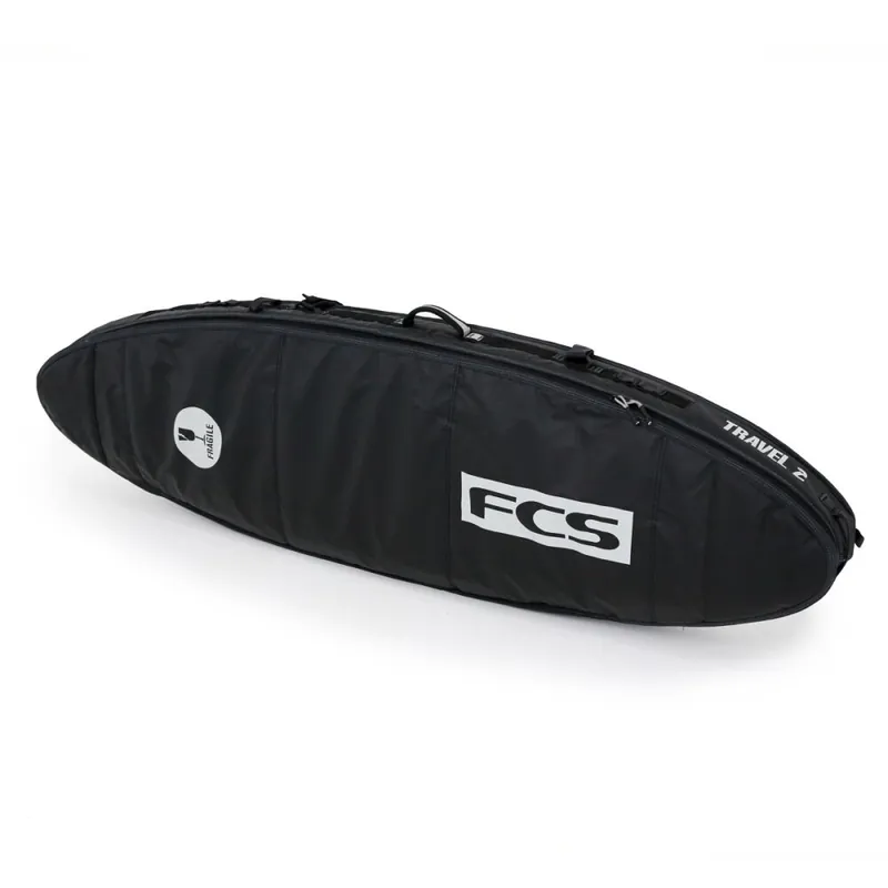 Neu FCS Boardbag Travel 2 Funboard Black/Grey Surfboard Cover 6.3