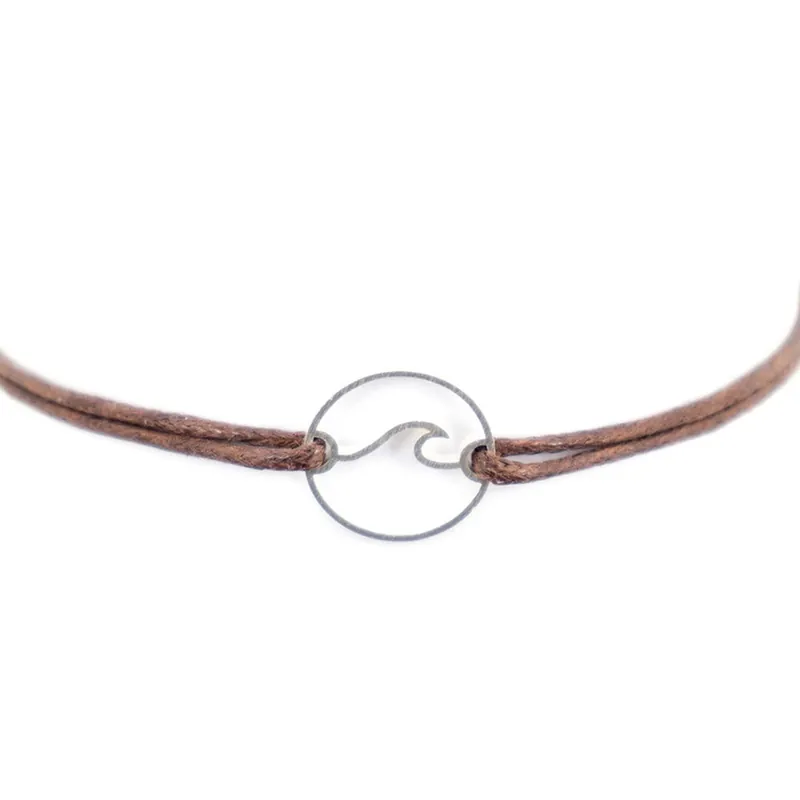 Vintageliebe Armband Stoff Textil Maritim Welle Kreis Silber Nur Heute