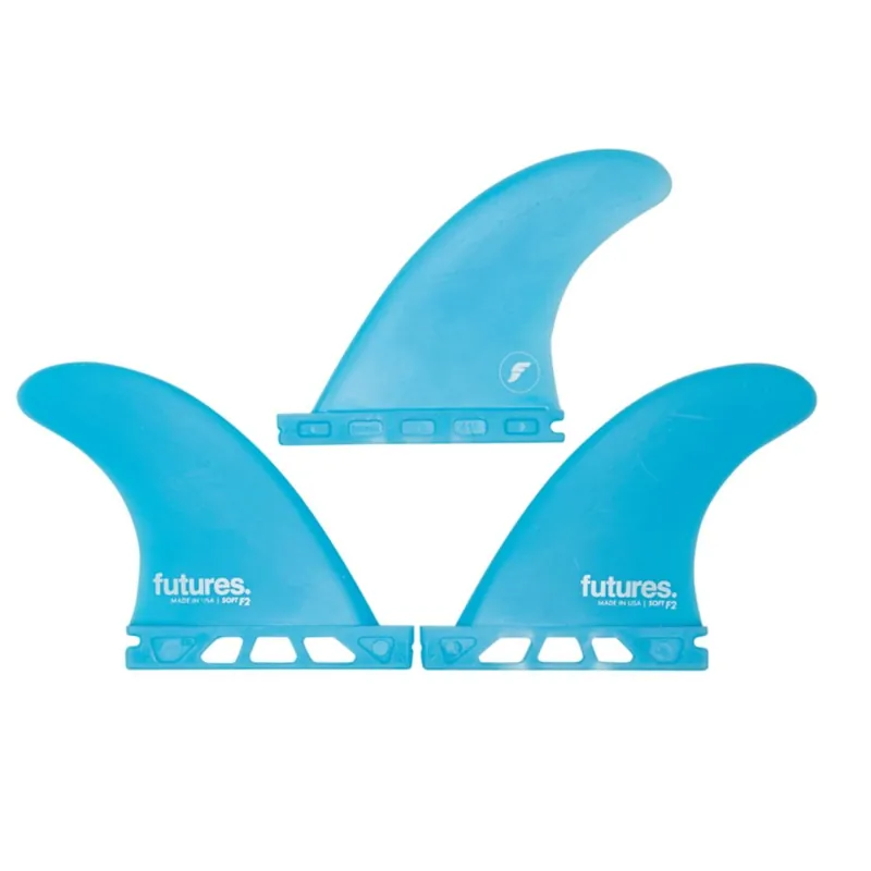 FUTURES Thruster Fin Set F2 SOFT Safety XS Blau Letzte Chance
