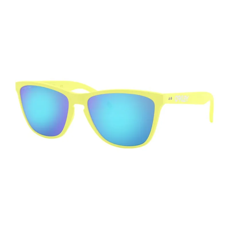 Aktuell Oakley Frogskins Sonnenbrille Matte Neon Yellow Prizm Sapphire