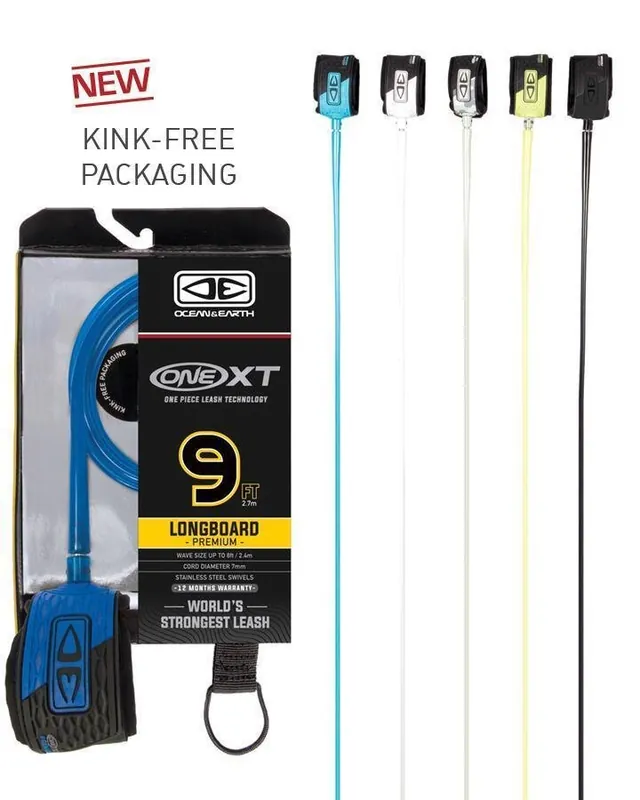 Ocean & Earth One XT Longboard Premium Leash Ankle 9‘0" Green/ Lime Finale Aktion