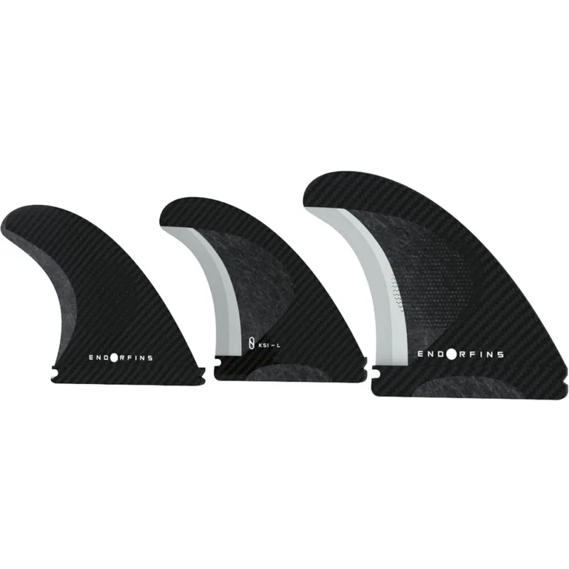 Endorfins Slater KS1 3 Fin Set Medium 1 Tab Black White Echt