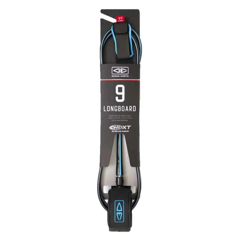 Ocean & Earth One XT Longboard Premium Leash Ankle 9‘0" Blue Colgate Rabatt